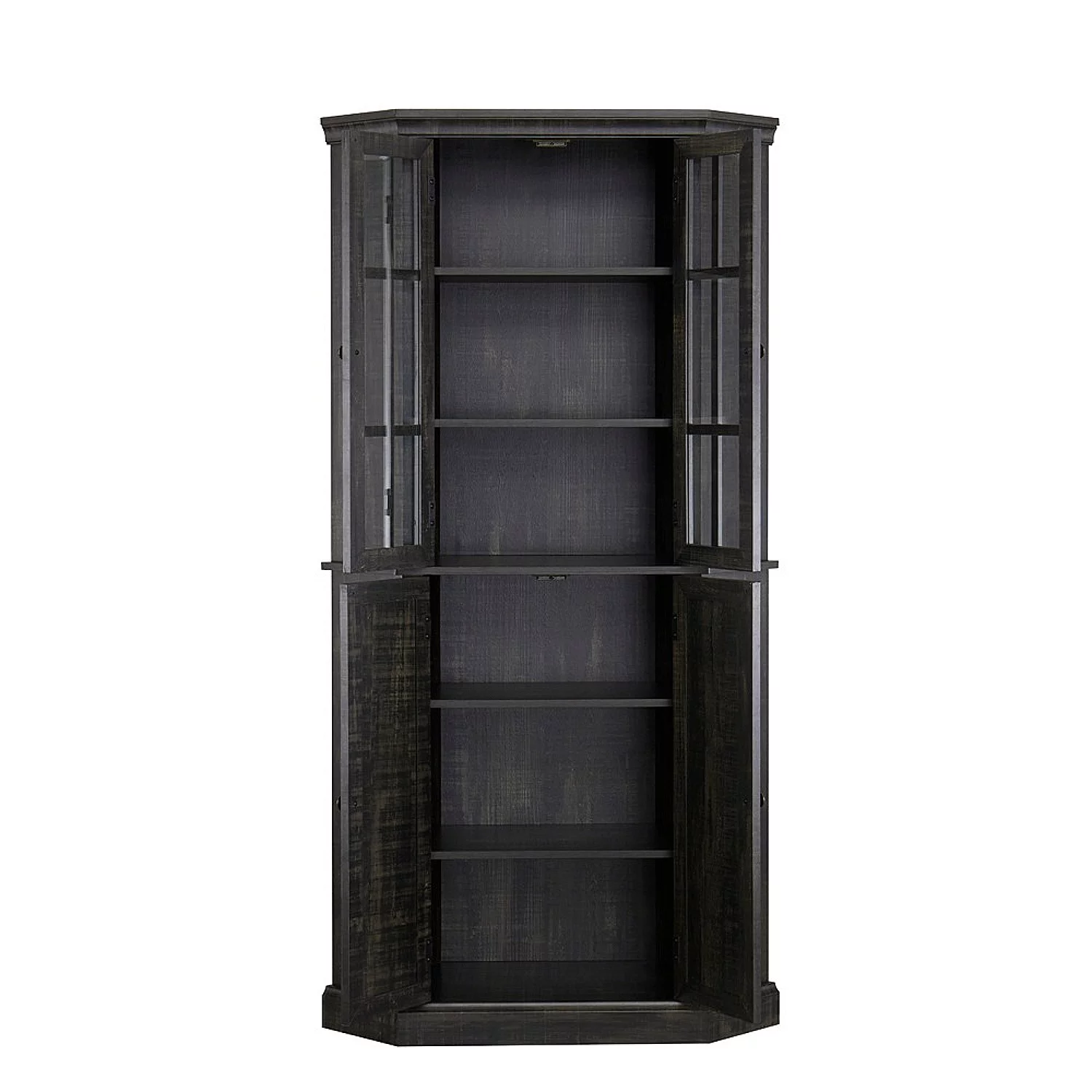 Home Source Enclosed Charcoal Corner Cabinet