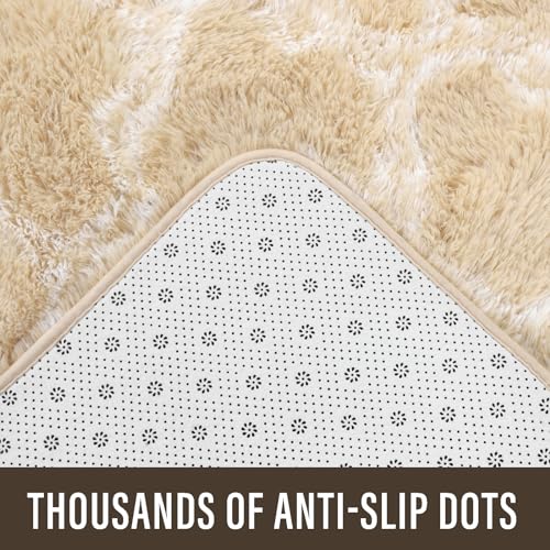 LOCHAS Luxury Shag Area Rug Geometric Plush Fluffy Rugs, Extra Soft Carpet Moroccan Rugs for Bedroom Living Room Dorm Kids, High Pile Shaggy Floor Rug Decor