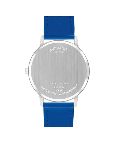 Movado Face Men's Watch - Swiss Quartz 2H Movement, Leather Strap - 3 ATM Water Resistance - Luxury Fashion Timepiece for Him - 41mm