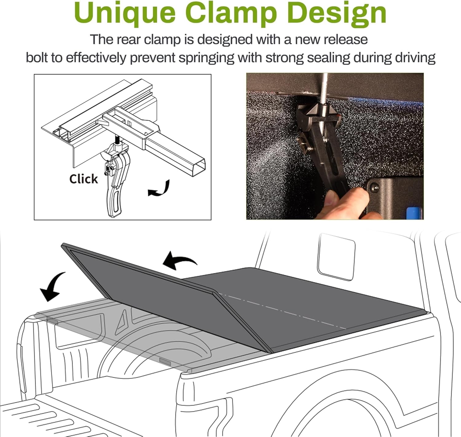 AUTOSAVER88 Soft Tri-fold Truck Bed Tonneau Cover Compatible with 2009-2024 Dodge Ram 1500 (Incl. Classic & New) 5.7ft Bed Without Rambox