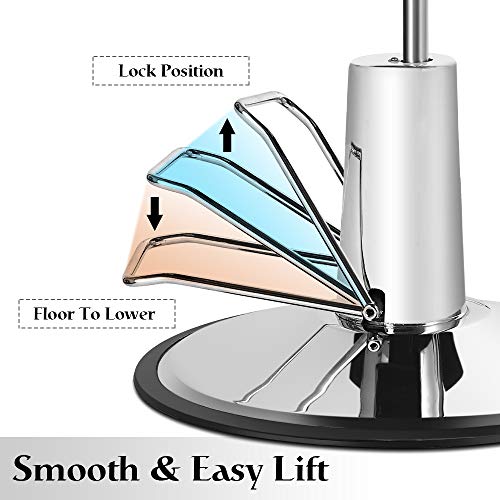 Paddie Black Barber Chair Heavy Duty Reclining Hydraulic Professional for Salon/Barbershop/Hair Stylist