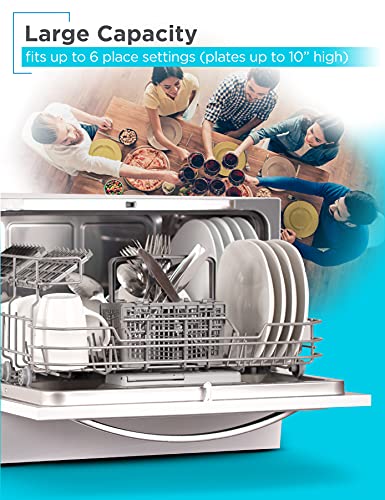 BLACK+DECKER BCD6W 6 Place Setting Compact Countertop Dishwasher