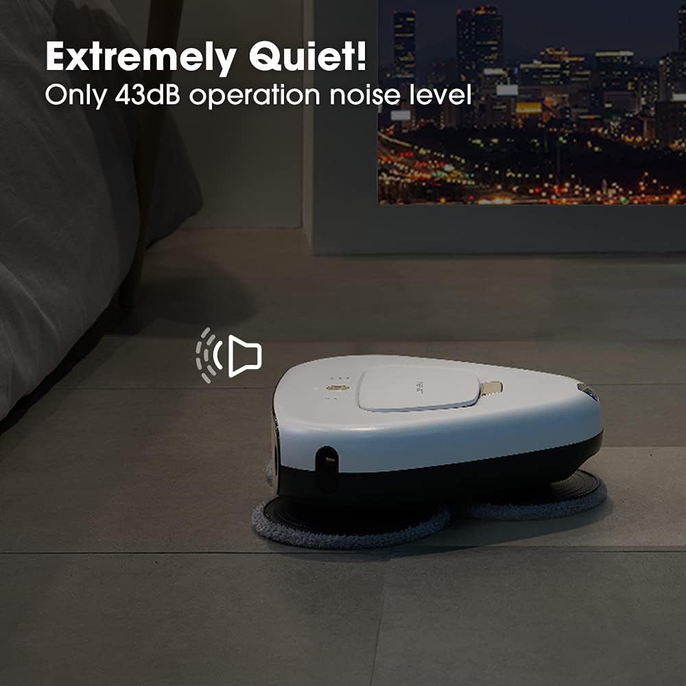 EVERYBOT Three-Spin, Heavy-Duty Wet Mopping Robot for Hard Floor Care with Super Easy & Simple Autonomous Cleaning and Extremely Silent Mopping Operation, Powered by Dynamic Spin Technology, White