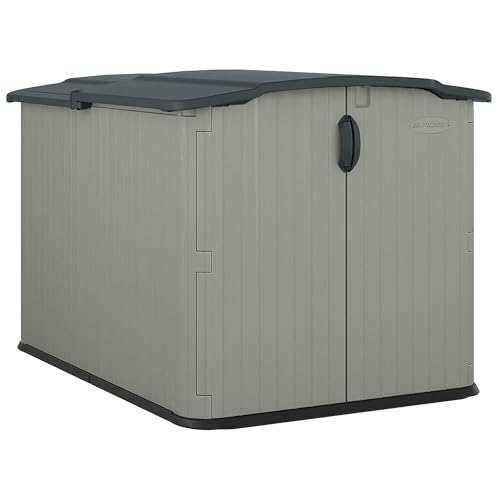 Suncast Glidetop Horizontal Outdoor Storage Shed with Pad-Lockable Sliding Lid and Doors, All-Weather Shed for Yard Storage, 57.5" W x 79.75" D x 52" H, Made in The USA