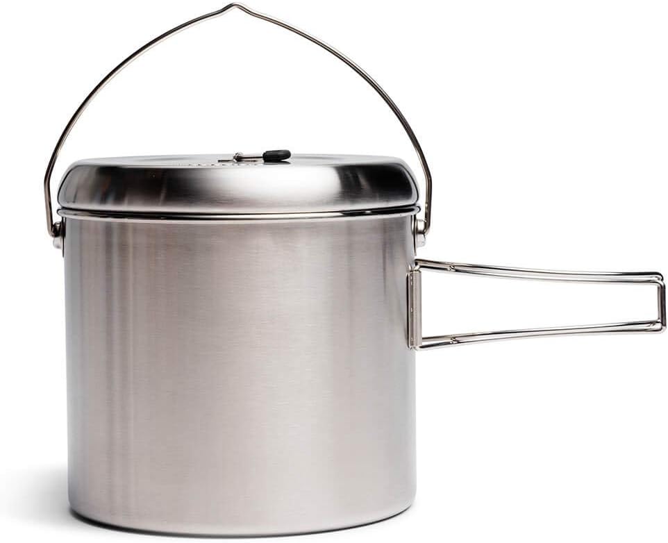 Solo Stove Pot 4000 Stainless Steel Camping Pot for Outdoor Campfire Great Cookware Equipment for Backpacking Kitchen Bushcraft Survival Gear and Cooking