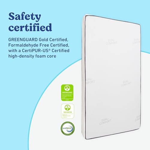 Graco 6-Inch Dual-Comfort Crib & Toddler Mattress - GREENGUARD Gold, CertiPUR-US Certified Foam, 2-Sided Mattress Fits Crib & Toddler Bed, Waterproof Sleep Surface