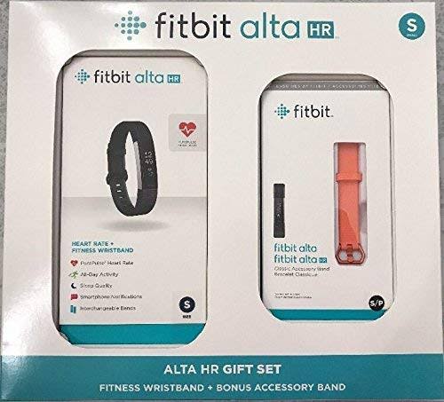 Fitbit Alta HR - Activity Tracker with Heart Rate Monitor - Small - Black/Stainless Steel - includes Coral Wristband