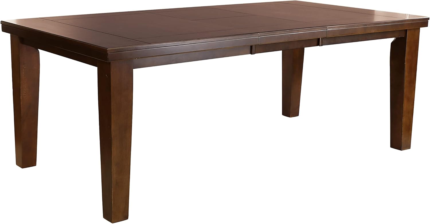 Contemporary Dark Oak Finish Dining 5pc Set Table w Self-Storing Leaf and 4X Side Chairs Solid Clean Lines Design Furniture