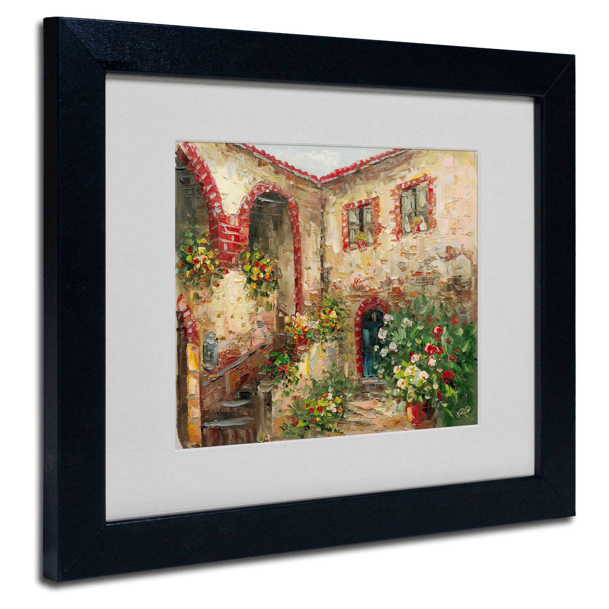 Trademark Rio Tuscany Courtyard Art, White Matte with Black Frame, 16x22 x 20x22