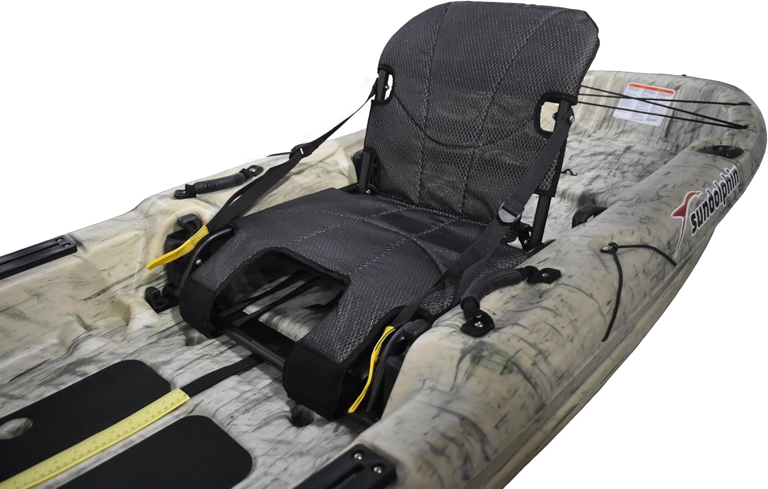 Sun Dolphin Boss 10 SS Fishing Kayak - Sit On Top Fishing Kayak - One Person Angler Kayak - 3 Fishing Rod Holders - Fishing Gear Tracks - Includes Paddle - 10 ft - Gray Swirl