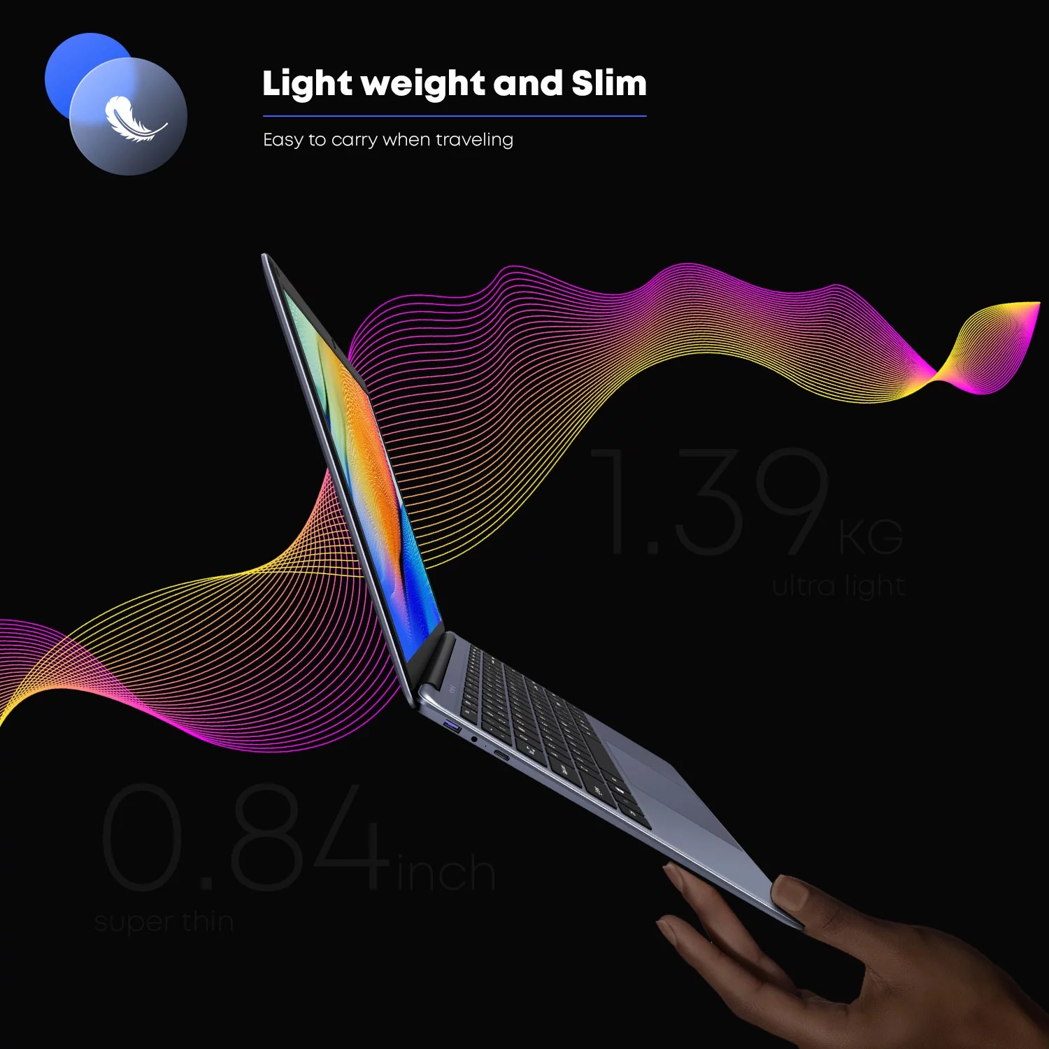 CHUWI HeroBook Pro 14.1" Laptop,256GB SSD 8G RAM,Windows 11 Bussiness Notebook Computer PC,Intel Gemini-Lake N4020 Quad Core Processor,IPS Screen,1TB SSD Expand