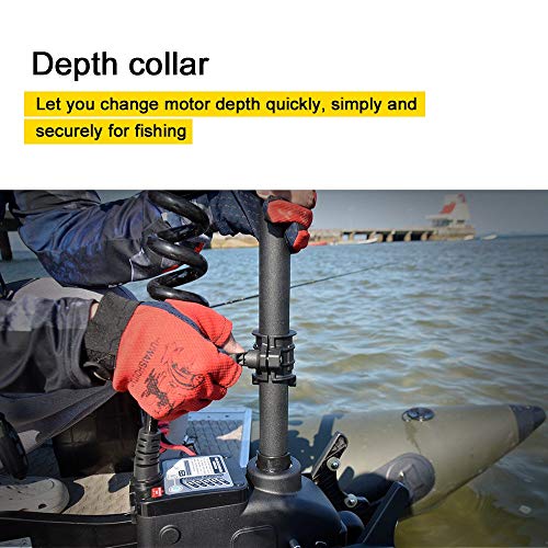 AQUOS Haswing White 12V 55LBS 48inch Bow Mount Trolling Motor with 2.4G Remote Control, Quick Release Bracket for Inflatable Boat Kayak Bass Boat Aluminum Boat Fishing, Freshwater/Saltwater Use