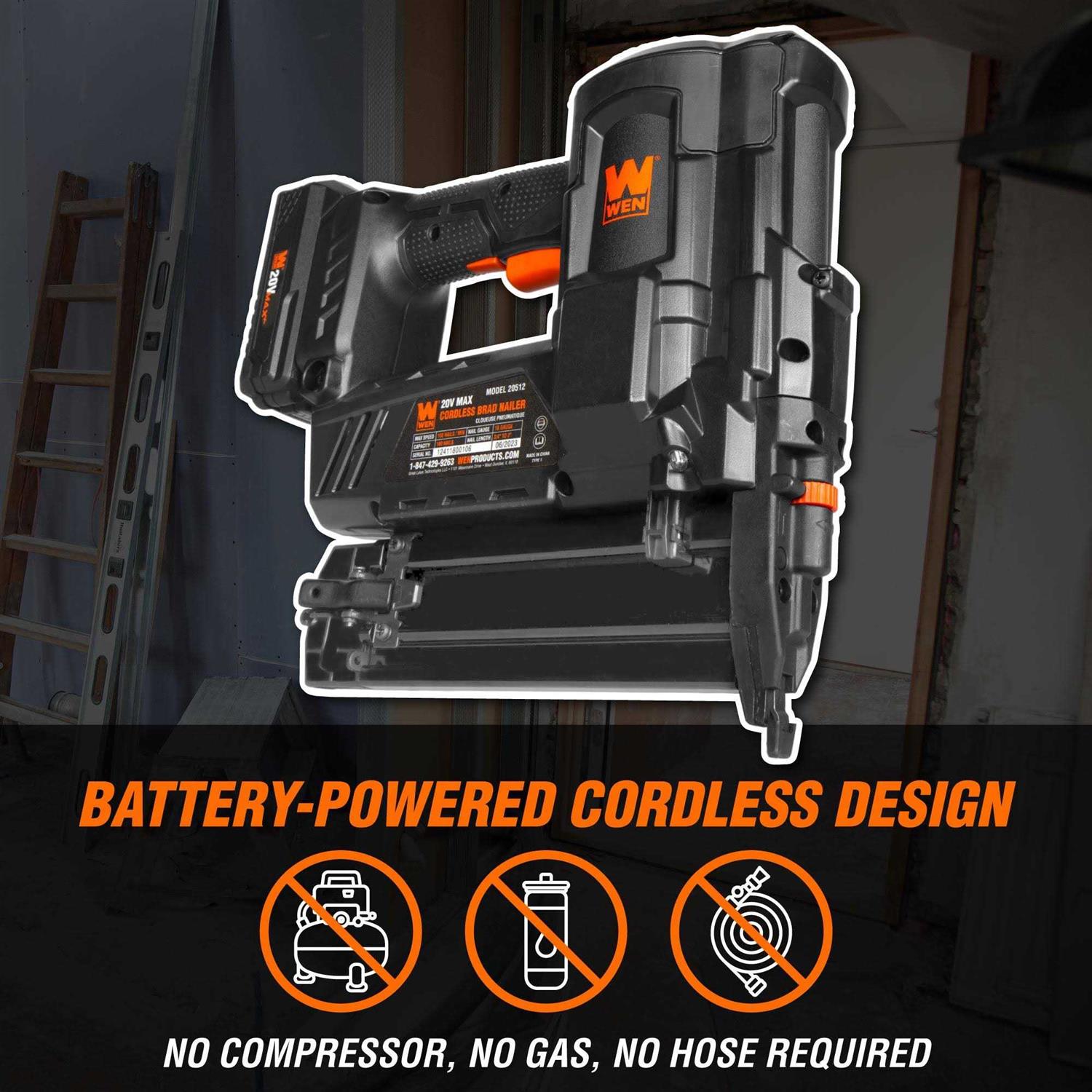 WEN 20V Max Cordless 18-Gauge Brad Nailer - Shop Hardware Tools Online Store