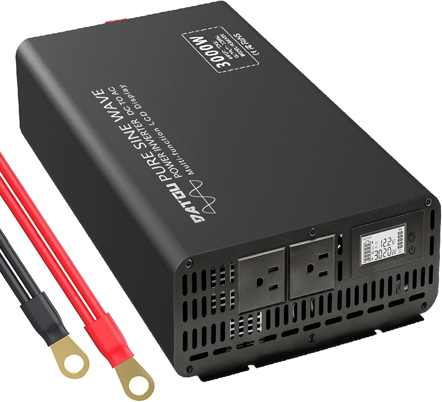 Pure Sine Wave Inverter 2000W Peak 4000W Power Inverter DC 12V to AC 110V 120V with 2 AC Outlets LCD Display for Home Solar System Car Truck RV Professional-Grade Voltage Converter Sine Wave Inverter