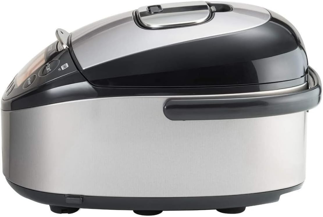 Tiger JKT-D18U 10-Cup Induction Heating Rice Cooker (Black and Stainless Steel) Bundle with Rice Washing Bowl and Bamboo Spoon (3 Items)