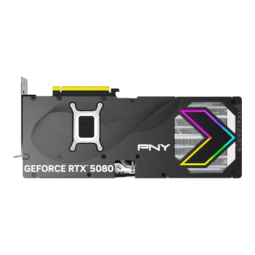 PNY NVIDIA GeForce RTX™ 5080 16GB ARGB Overclocked Triple Fan Graphics Card (DLSS 4, PCIe® 5.0, HDMI®/DP 2.1, 2.9-Slot, Epic-X™ RGB Lighting)
