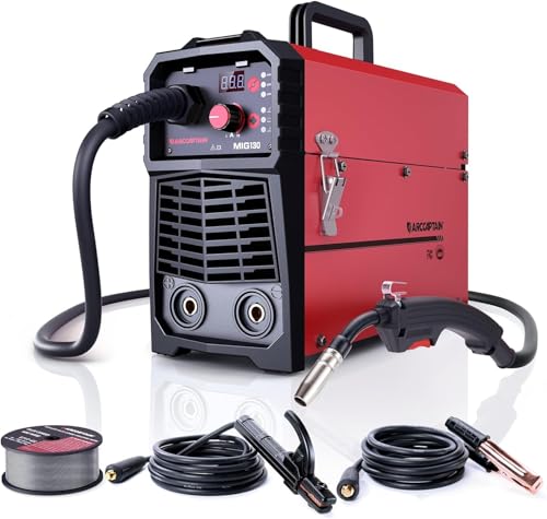 ARCCAPTAIN MIG Welder, 200Amp 6 in 1 Gas MIG/Gasless Flux Core MIG/Stick/Lift TIG/Spot welding/Spool Gun 110V/220V Aluminum Multi Process Welding Machine with LED Digital Display, Burn Back Adjustment