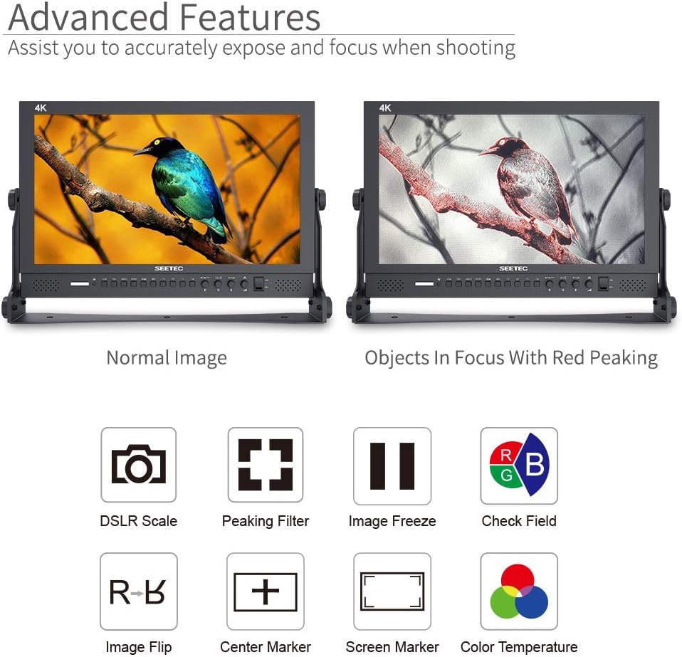 SEETEC P173-9HSD 17.3 Inch 1920x1080 Desktop Monitor for Broadcast LCD Monitoring with 3G-SDI HDMI AV YPbPr