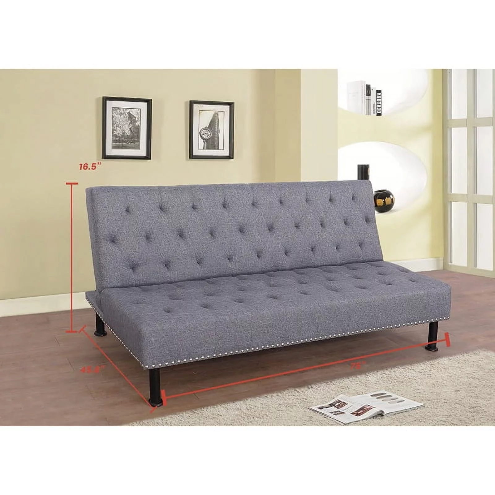 Convertible Folding Futon Sofa Bed 64"