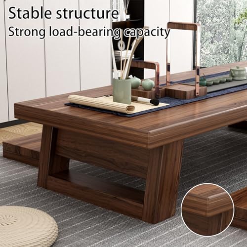 HRTLSS Japanese Floor Table, Rectangular Japanese Style Tatami Table, Vintage Tea Table Low Table, for Living Room, Reception Rooms, Tatami