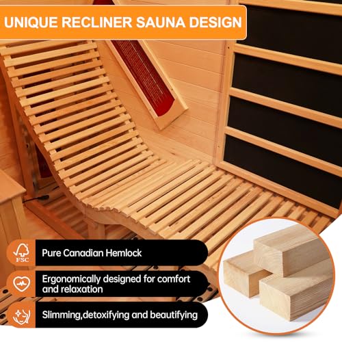 2 Person Portable Infrared Sauna, Oversize Full Body Home Sauna Spa for Relaxation & Detox, Dry Heated Saunas Tent with Remote Control, 2 Foldable Sauna Chairs(L 47.24" x W 35.43" x H 62.99")