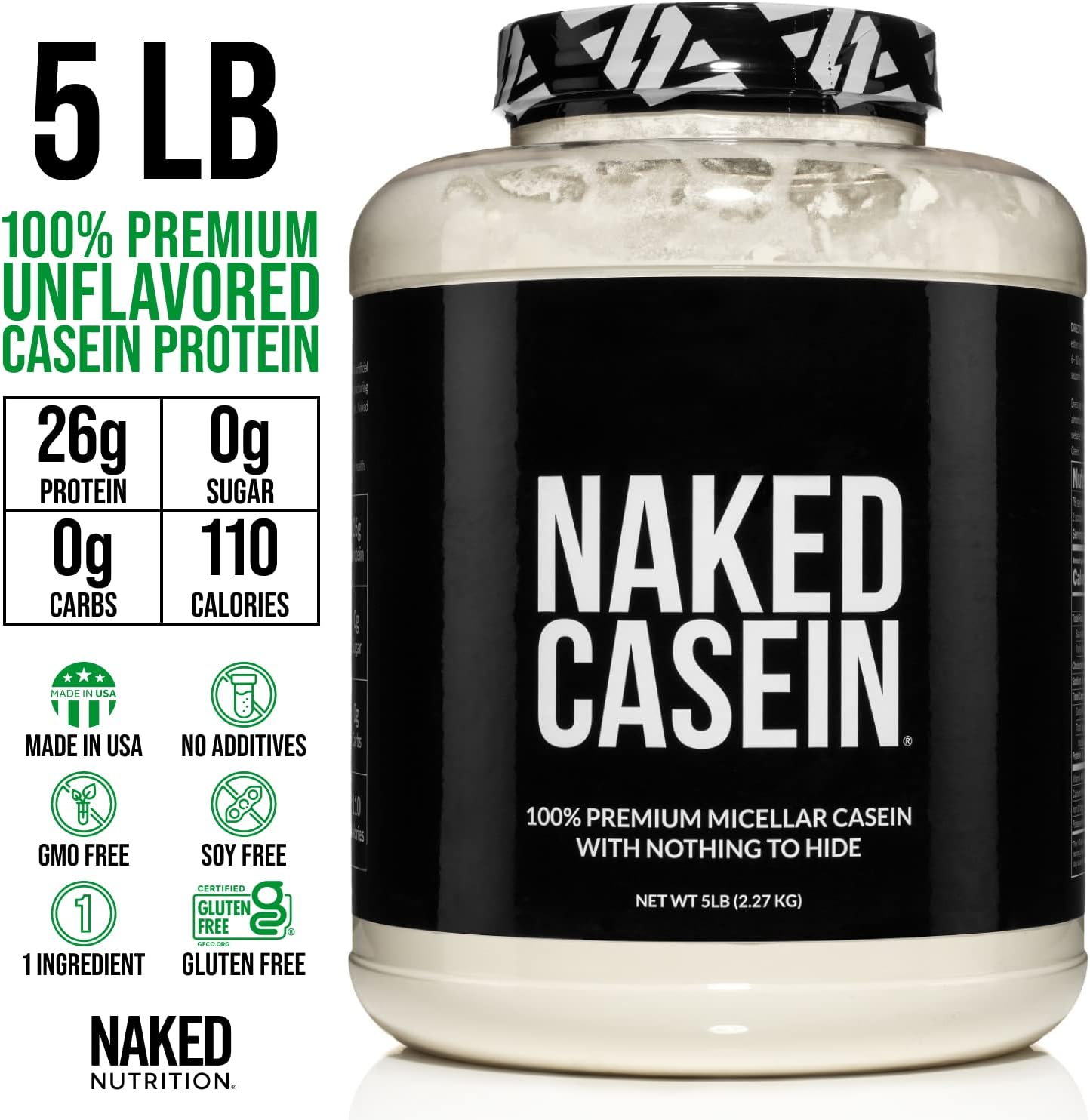 NAKED Grass Fed Protein Bundle: 5LB Unflavored Whey and 5LB Unflavored Casein