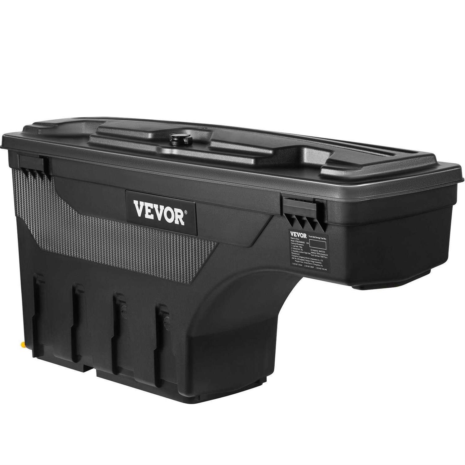 VEVOR Truck Bed Storage Box Lockable Lid Waterproof ABS Wheel Well Tool Box 6.6 Gal/20 L - Shop Hardware Tools Online Store