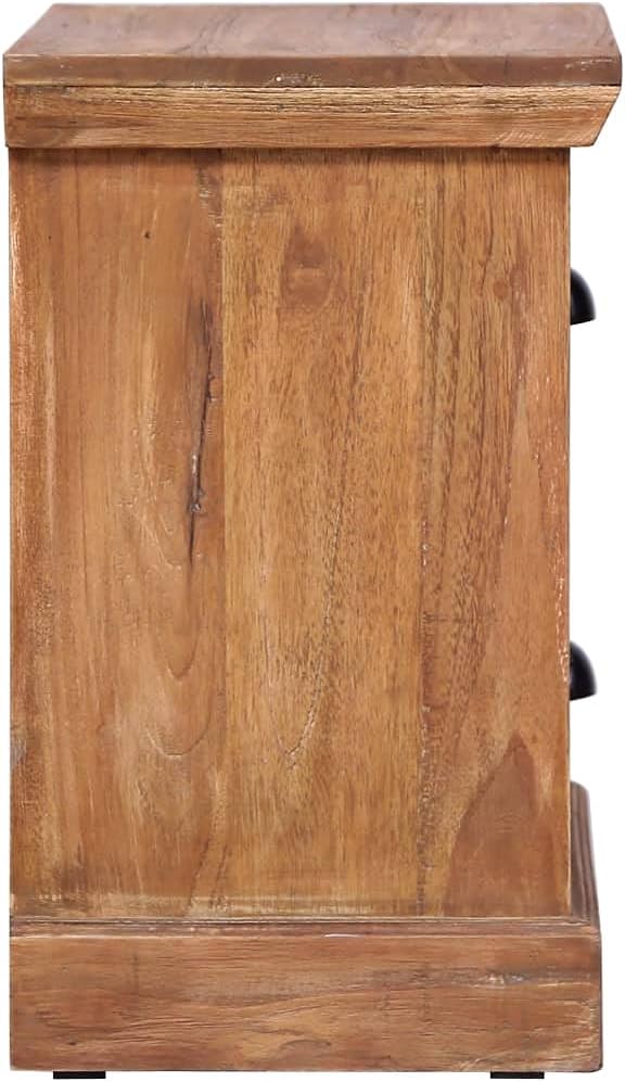 Bedside Cabinet,Wooden Furniture Bedside Furniture Decorative Cabinets Filing Cabinet Chest of Drawers with Storage 15.7"x11.8"x19.7" Solid Teak