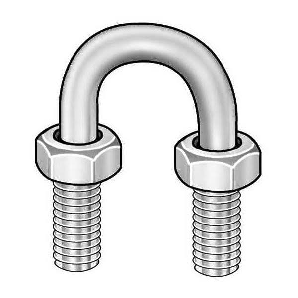 U Bolt, Zinc, 1/2-13, Pipe 3 in, Pk 50