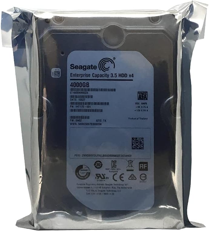 Seagate Enterprise Capacity ST4000NM0024 4TB 7200RPM 128MB Cache SATA 6Gb/s 3.5-inch Internal Hard Drive - 5 Year Warranty (Renewed)