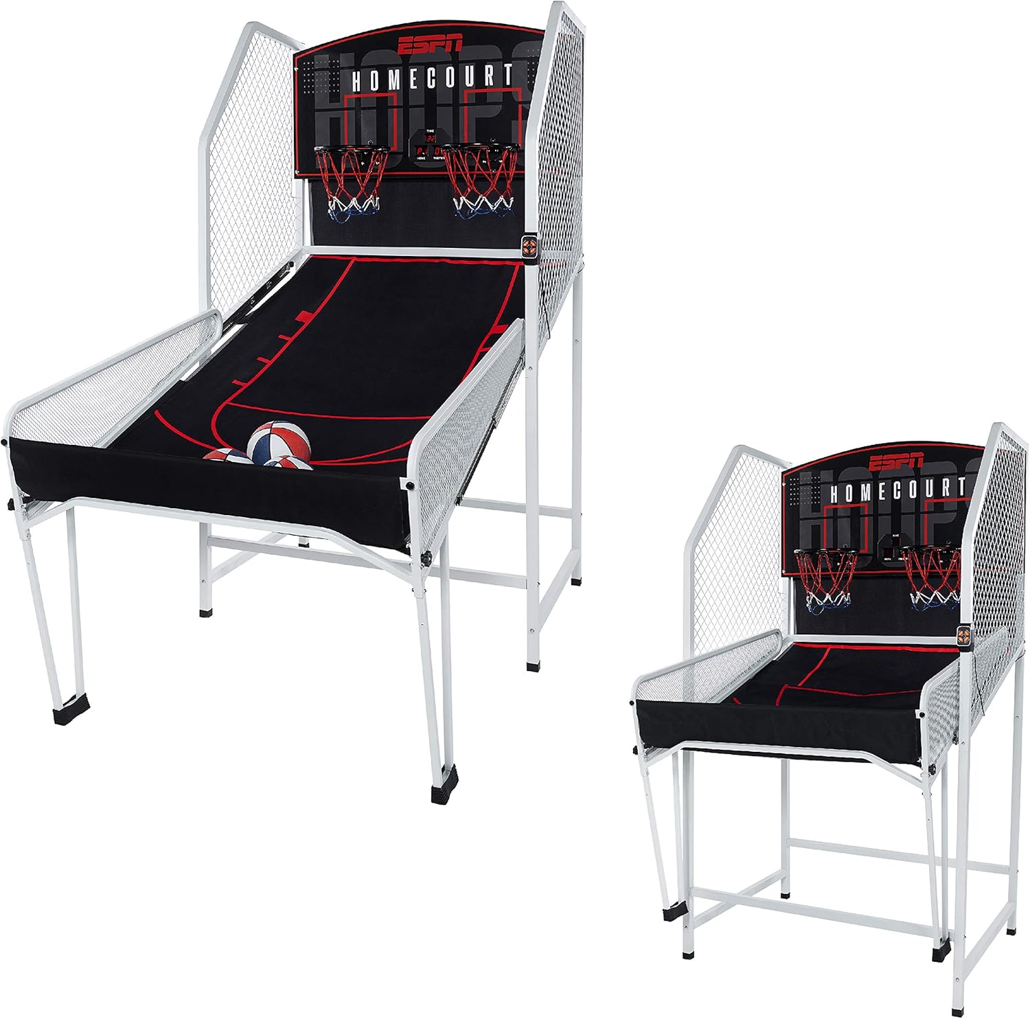 ESPN EZ Fold Indoor Basketball Game for 2 Players with LED Scoring and Arcade Sound Effects (6 Piece Set)