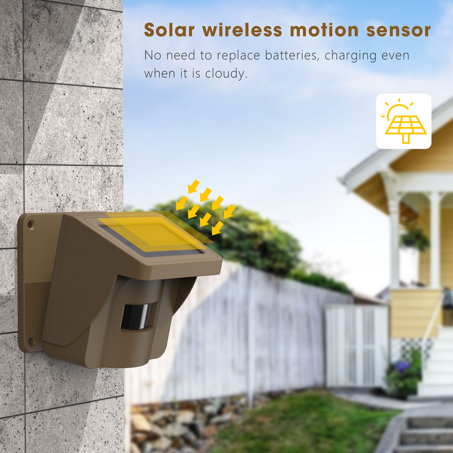 TOGUARD Solar Driveway Alarm Wireless Outside Weatherproof 1/2 Mile Long Range Driveway Sensor IP66 Waterproof Outdoor Motion Sensor Alarm