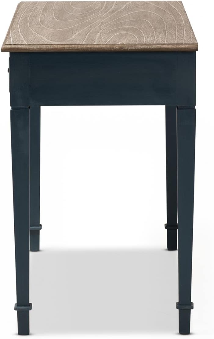 Baxton Studio Dauphine French Provincial Spruce Blue Accent Writing Desk