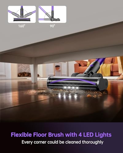 FABULETTA Vacuum Cleaners for Home, 38Kpa Cordless Vacuum Cleaner with 500W Brushless Motor, 6 in 1 Lightweight Stick Vacuum Up to 55 Mins Runtime, Great for Pet Hair/Carpet/Hard Floor, Deep Blue