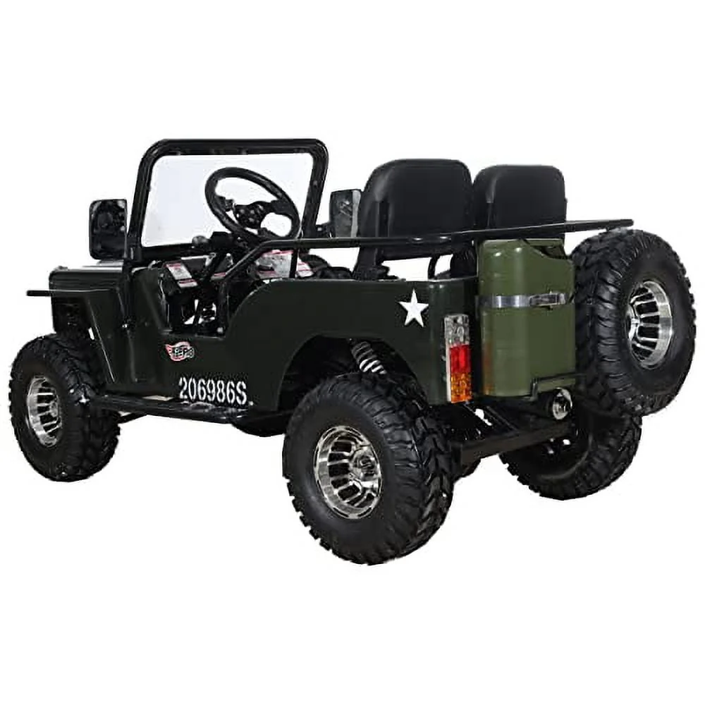X-Pro 125cc Jeep Go Kart, 3-Speed Semi-Automatic Transmission w/Reverse, Big 18 Aluminum Rim Wheels