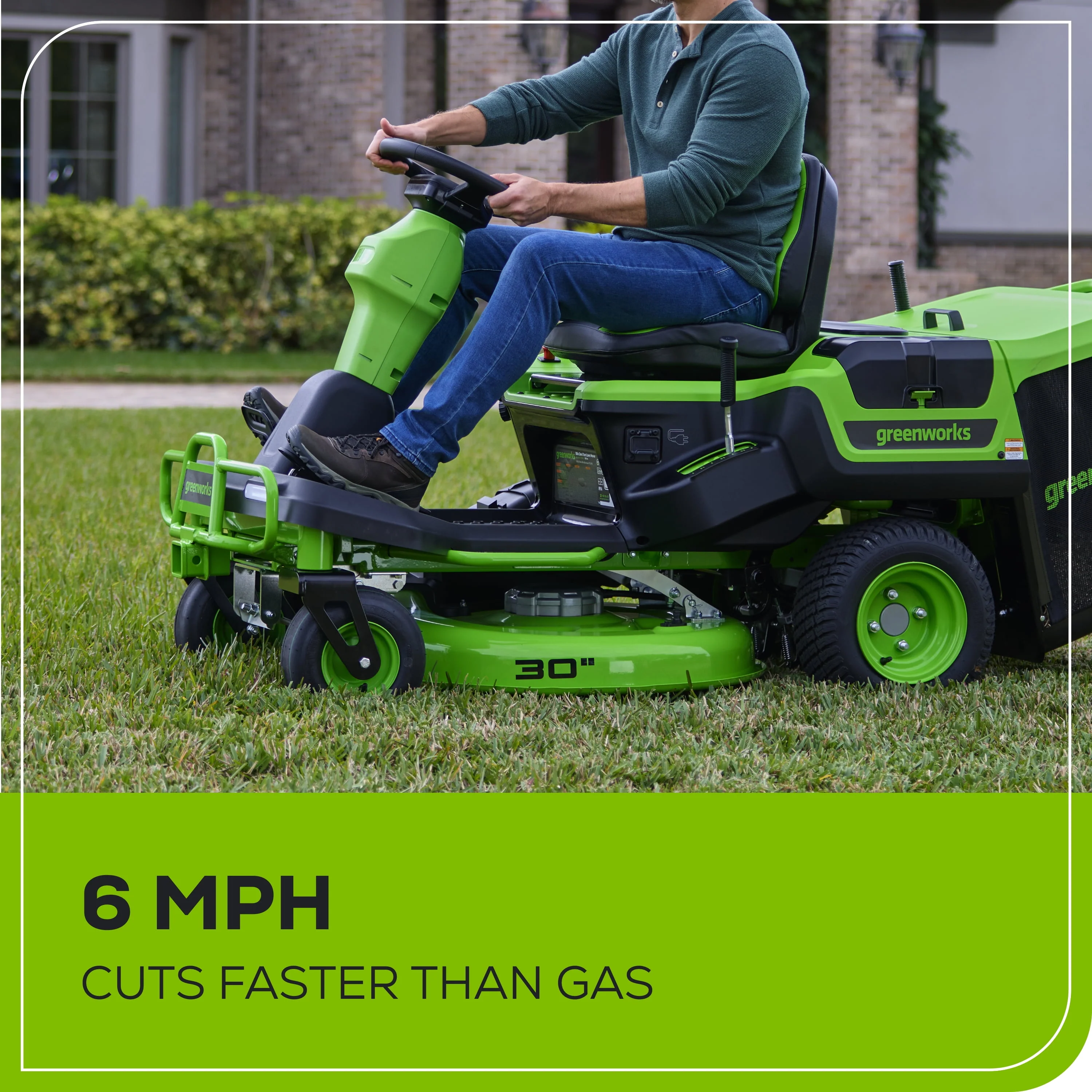 Greenworks 60V 30” CrossoverZ Zero Turn Riding Lawn Mower with (3) 8.0 Ah, (1) 4.0 Ah Batteries & 600-Watt Charger 7422702