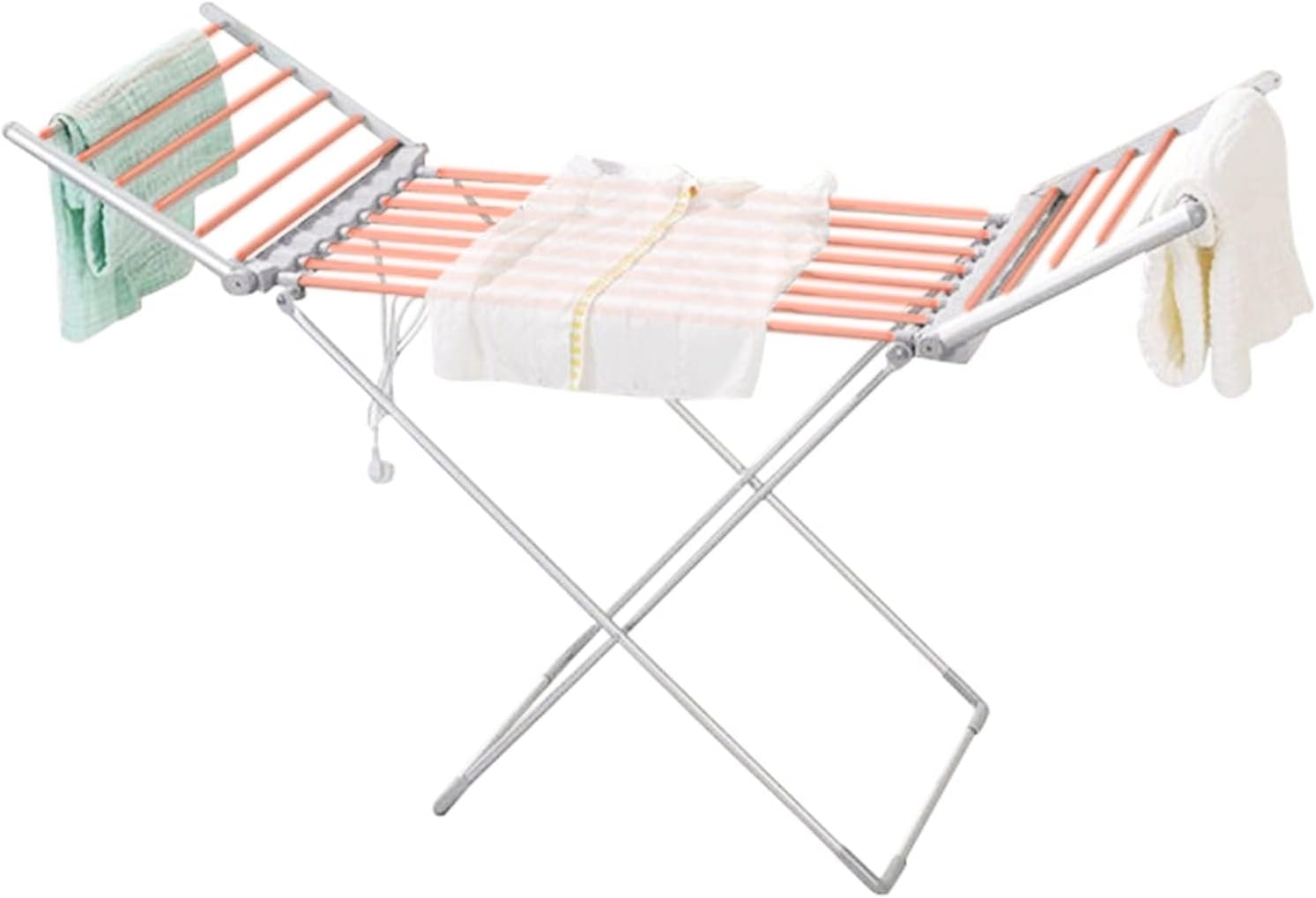 Portable Heated Clothes Drying Rack, Electric Heated Clothes Airer Dryer Rack with 18 Heated Bars, Folding Airer Wet Laundry Drying Horse Rack, 230W Energy-Efficient Clothes Dryer