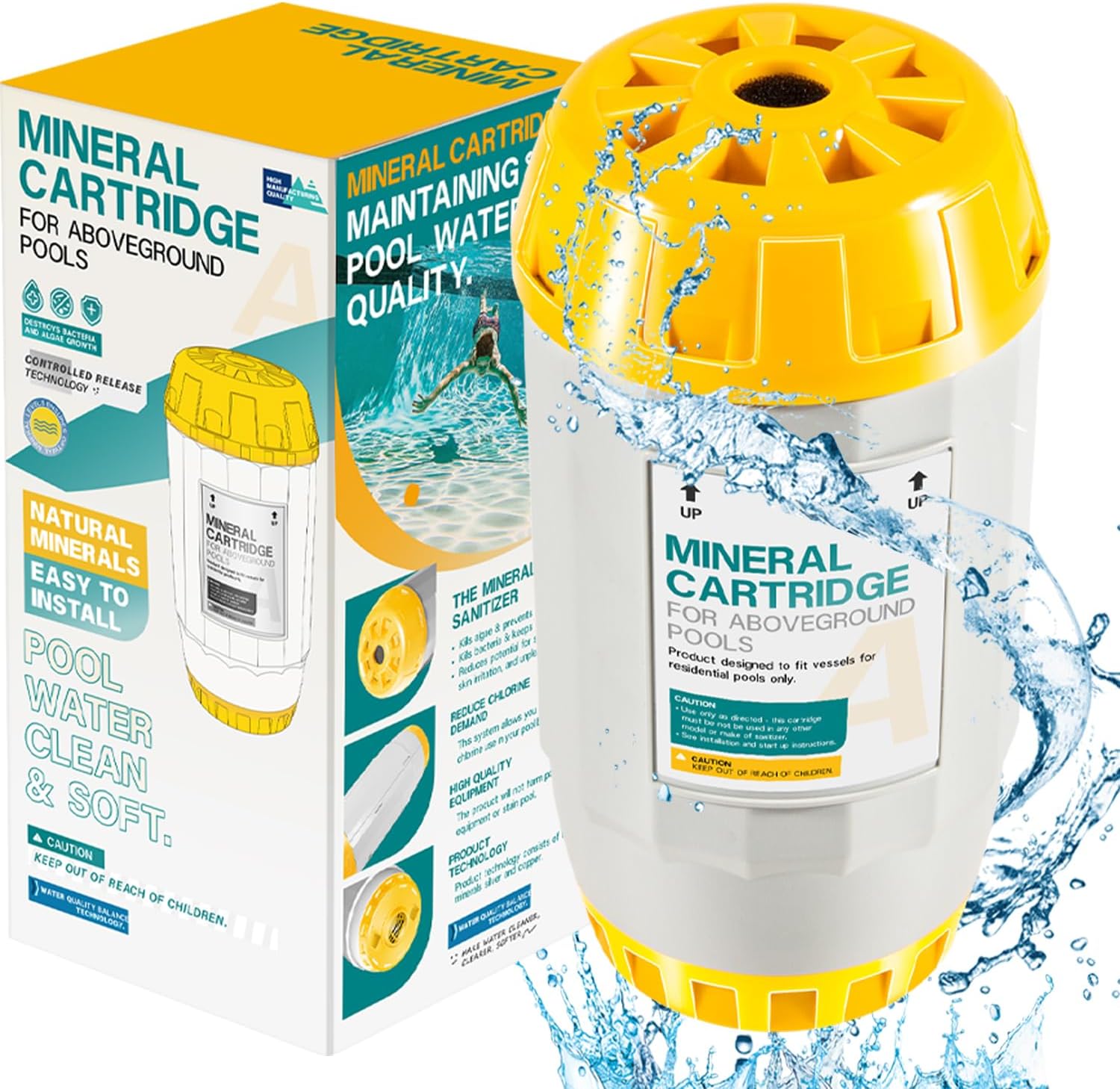 W28165 Mineral Cartridge Replacement Parts Kit Fit for Nature2 A30 Replacement Cartridge, for All Nature 2 Above Ground A Vessels, for Pools 5K to 30K Gallons (Except Limited)，Replace W28166, W26765