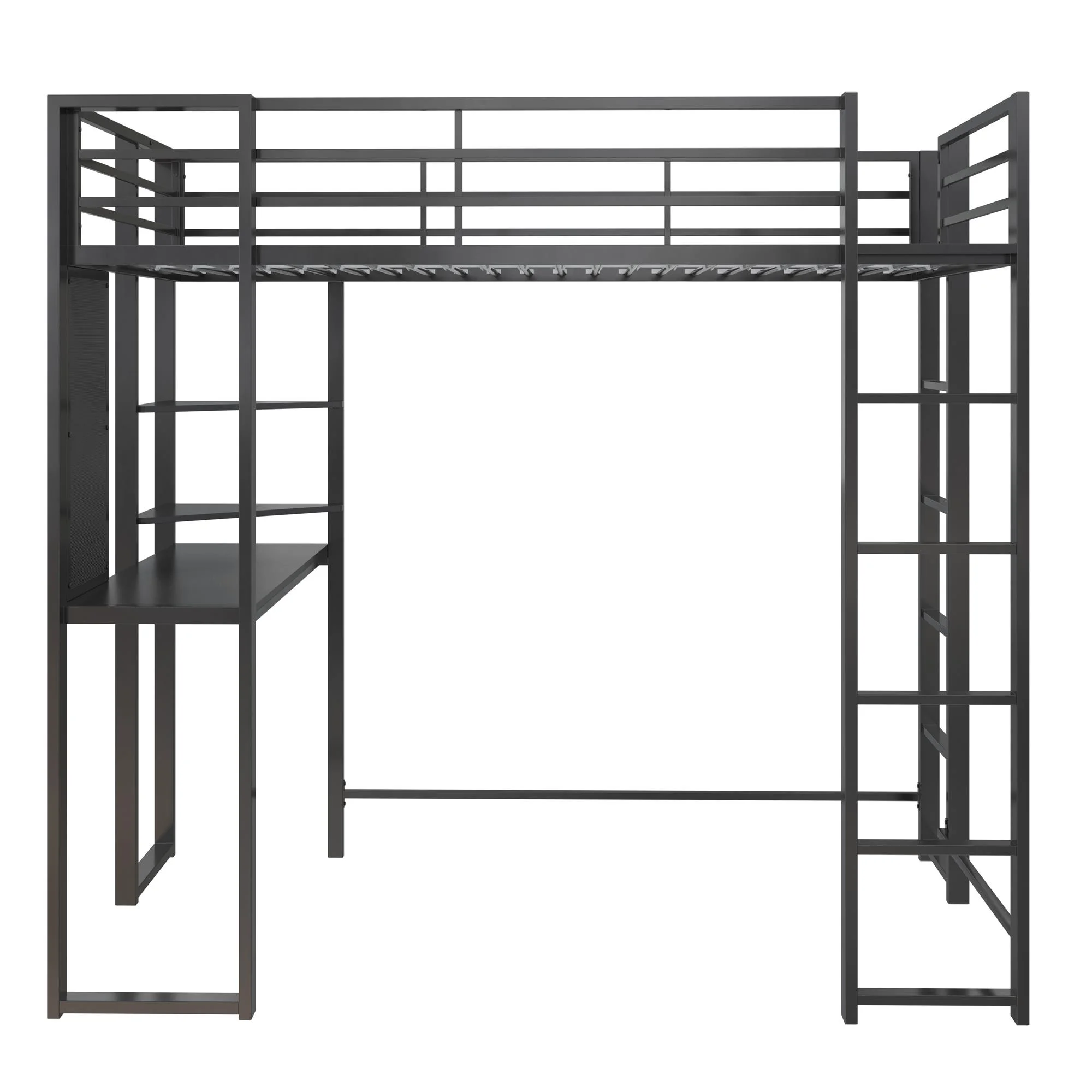 DHP Abode Twin Size Metal Loft Bed, Black