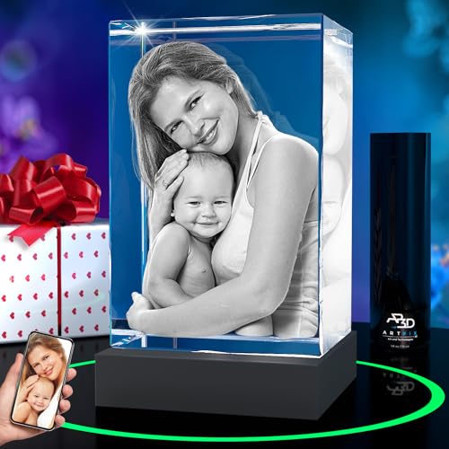 ArtPix 3D Premium Crystal Photo, Personalized Gifts for Mom, Women, Wife, Men, Her, Husband,Grandma, Great Customized Gift With Your Own Photo, Custom Birthday 3D Picture Rectangle, Couples Gifts