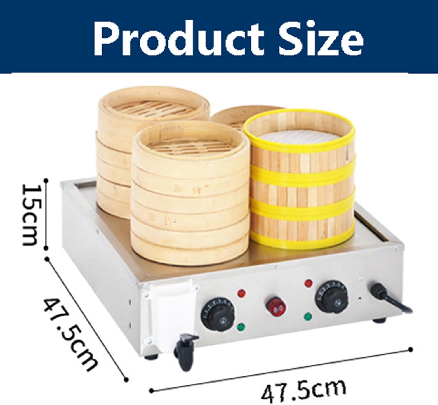 Electric Steamed Buns Machine for Commercial and Home Use/Food Warmer Steamed Bun Oven with Water Level Port & Steam Vent / 30-110℃ Temperature Control Buns Steaming Machine