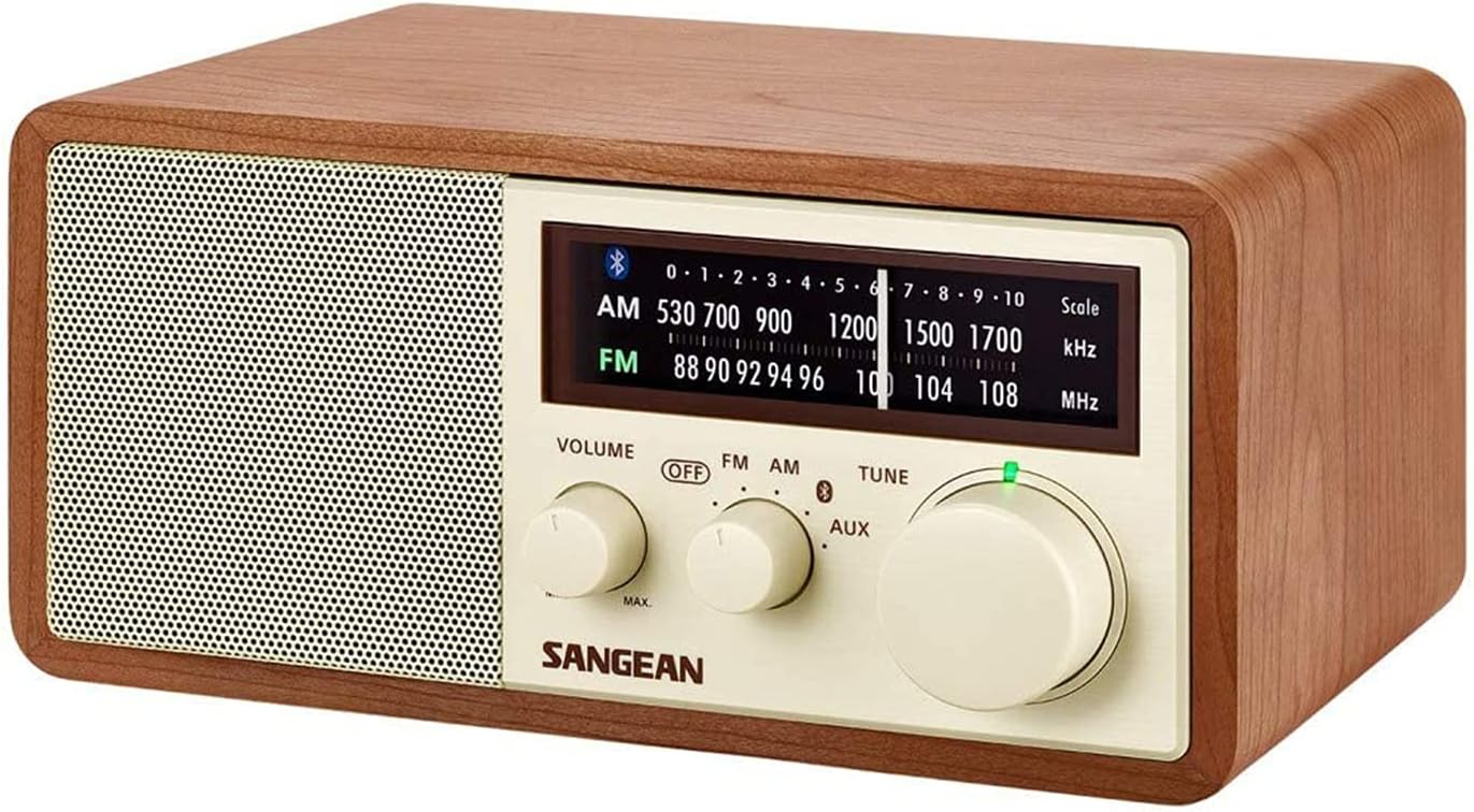 Sangean RA50562 Am and Fm Bluetooth Wooden Cabinet Radio, Multicolor