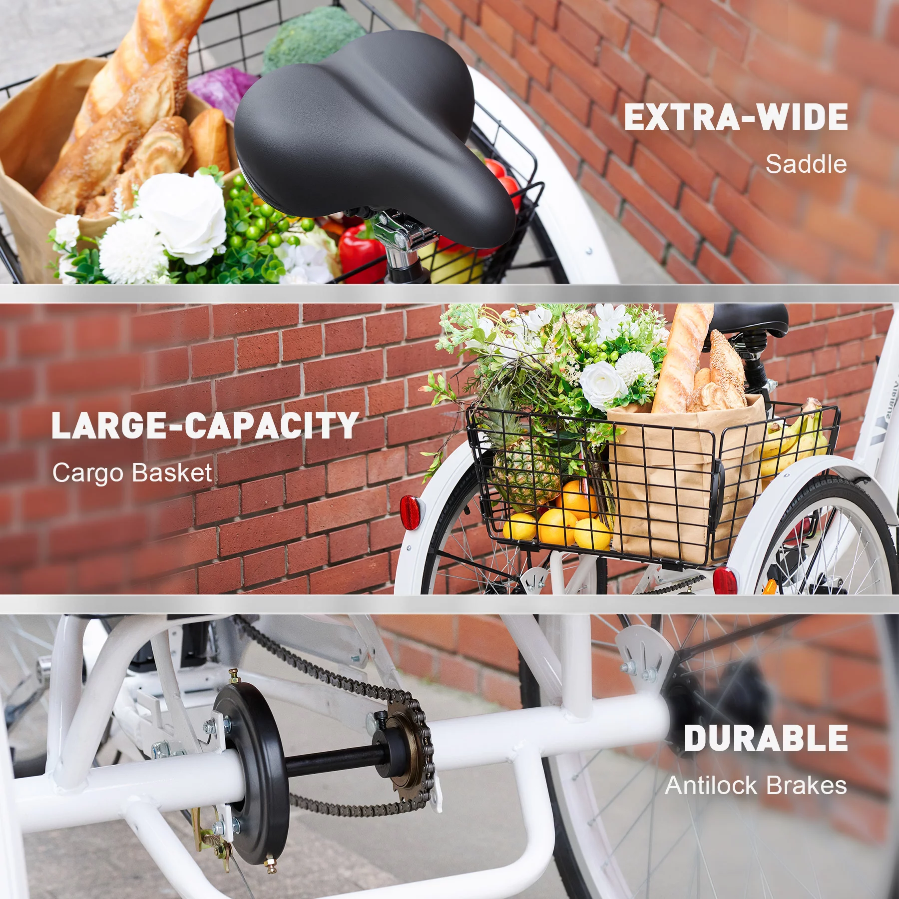 26 Electric Tricycle for Adults 3 Wheel Electric Bike 250W Electric Trike Black