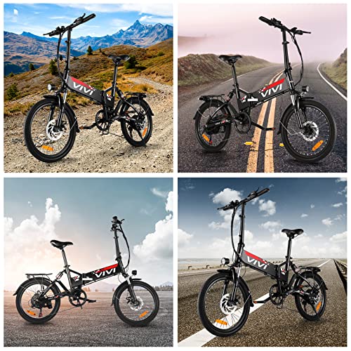 Vivi Electric Bike, 20" 500W Folding Electric Bike, 21.7MPH Adult Electric Bicycles with Removable 48V 374.4Wh Battery, Up to 50Miles Range, Cruise Control, Shock Absorber, UL 2849 Certification