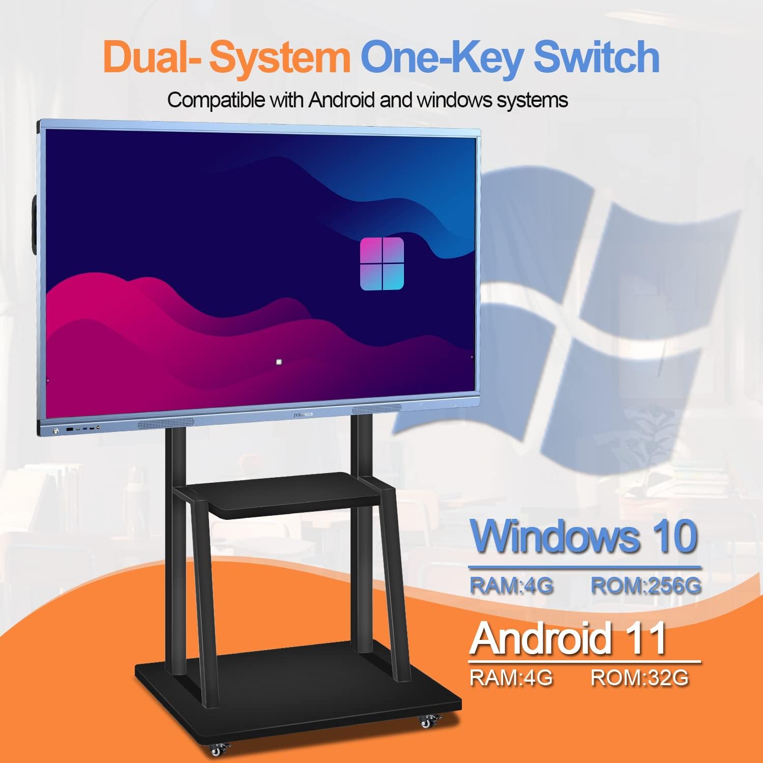 Smart Board Collaboration Hub, JYXOIHUB 55 Inch 4K UHD Digital Electronic Whiteboard Built in Dual OS for Classroom and Business, Touch Screen Interactive Smart Whiteboard (Board Only)