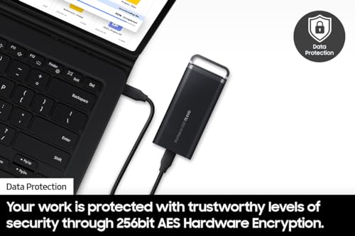 SAMSUNG T5 EVO Portable SSD 2TB, USB 3.2 Gen 1 External Solid State Drive, Seq. Read Speeds Up to 460MB/s for Gaming and Content Creation, MU-PH2T0S/AM, Black
