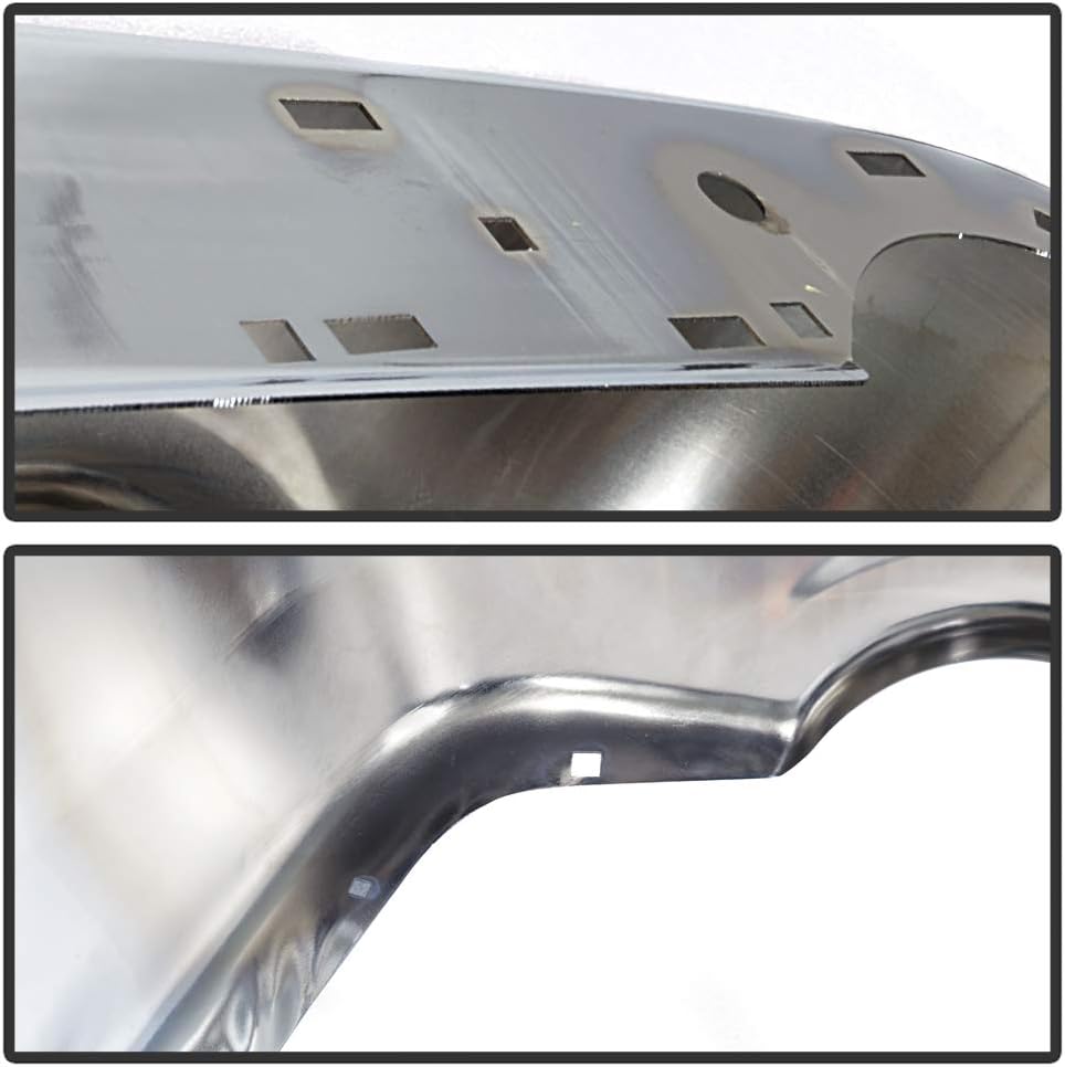 ACANII - For 2009-2018 Dodge Ram 1500 Truck w/Dual Exhaust & Sensor Holes Rear Step Bumper Face Only - Chrome Steel