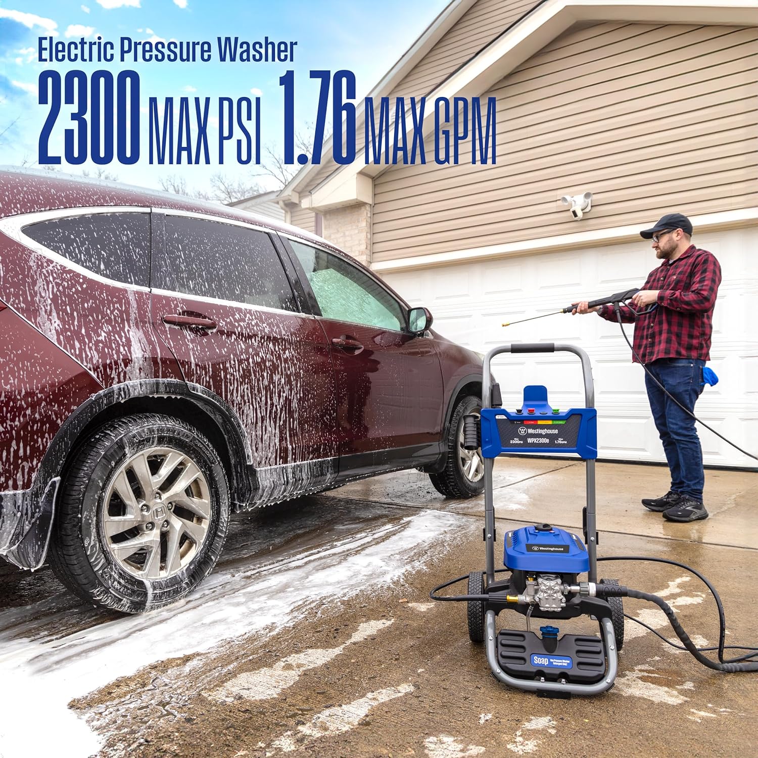 Westinghouse Electric Pressure Washer 2300 PSI 1.76 GPM Bundle with 50 ft Hose for Pressure Washers