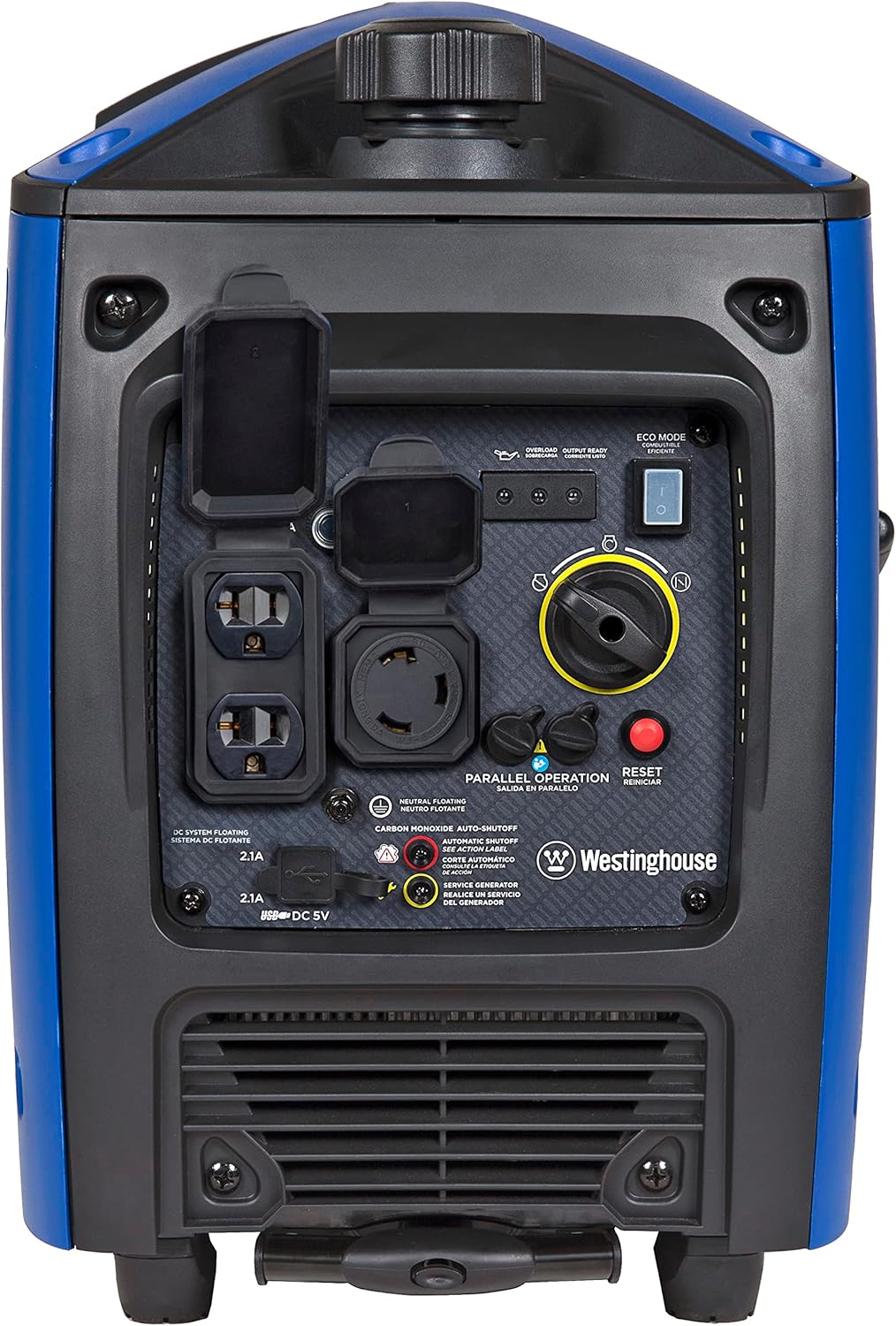 Westinghouse Outdoor Power Equipment 3700 Peak Watt Super Quiet Portable Inverter Generator, Wheel & Handle Kit, RV Ready 30A Outlet, Gas Powered, CO Sensor, Parallel Cord Included