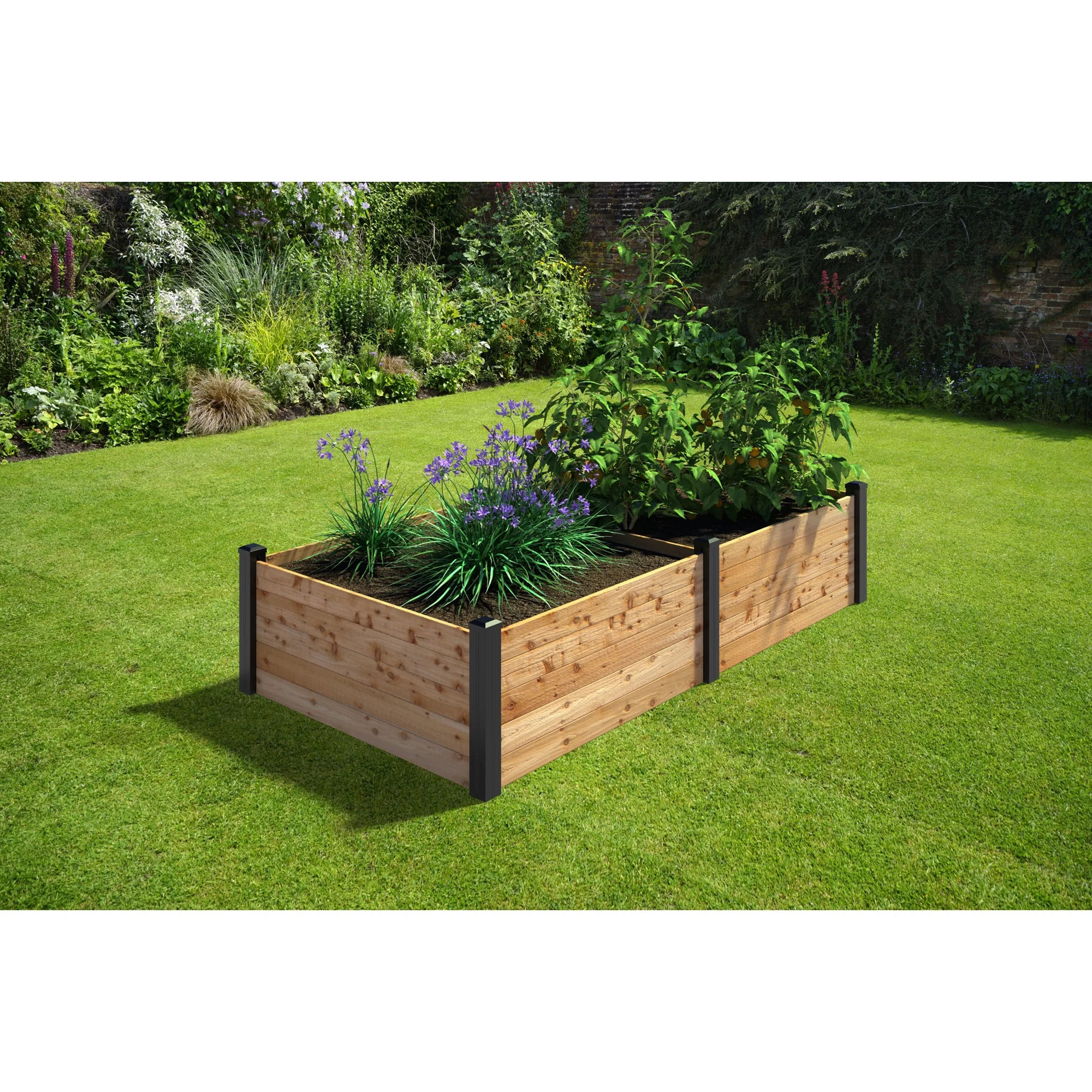 Outdoor Essentials Haven 4 ft. x 8 ft. Natural Cedar Raised Garden Bed